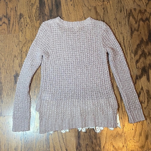 Altar’d state purple lace trimmed sweater size S - Picture 2 of 4
